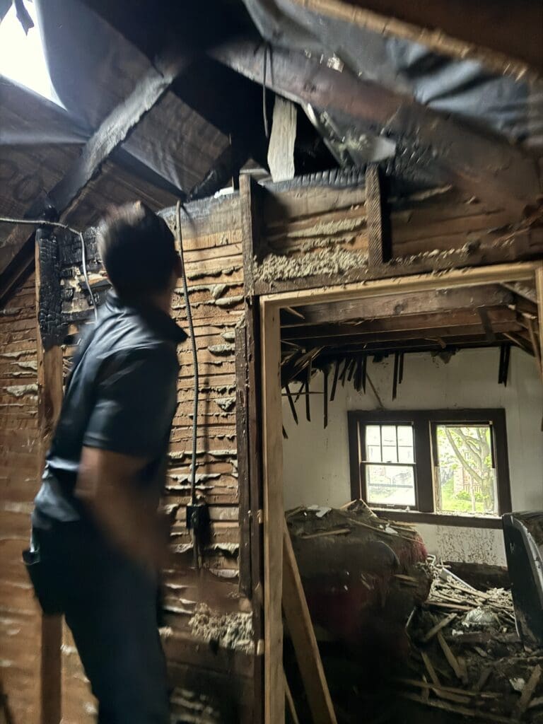 Damaged house